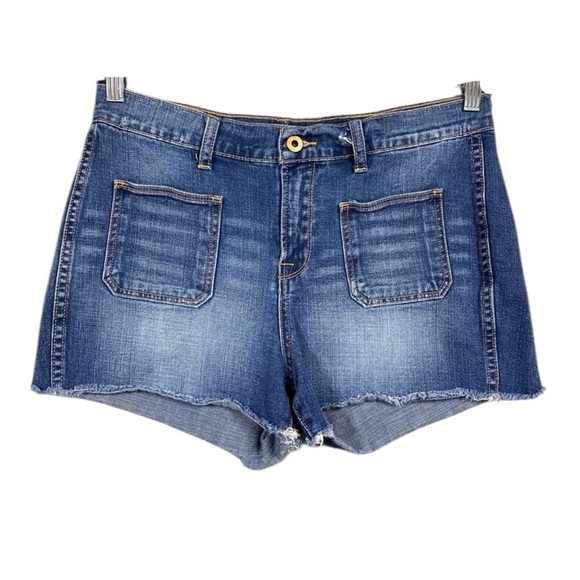 Lucky Brand Cut Off Denim Short Patch Pocket Size 10 / 30 - Picture 1 of 7